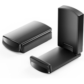 Sticky Headphone Stand Controller Holder - EURPMASK 2 Pack Upgraded Adhesive Headset Hook, Headphone Holder for Desk with Soft Rubber Pads, Gaming Accessory Controller Headset Stand, Midnight Black