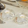 Donoucls Crystal Tealight Candle Holders, Handmade Cut Crystal Candle Holder