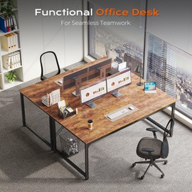 PRAISUN 63 X 29.5 Inch Computer Desk with Deeper Desktop, Gaming Office Writing Work Desk for Home Office, Study, Bedroom, Work from Home, Metal Frame, Rustic Brown
