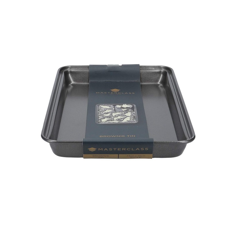 MasterClass, Baking Tray, Brownie Tin, Non Stick, Carbon, Grey, 34