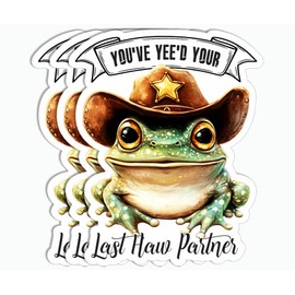3Pcs - You've Yee'd Your Last Haw Partner Sticker - Cowboy Frog Sticker - Cute - Tumbler - Water Bottle - Kindle - Laptop - Phone