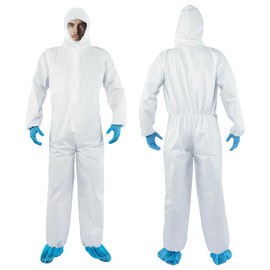 YIBER Hazmat Suits Disposable - Available in 7 sizes and 4 packaging specifications - Disposable Coveralls Suits Pressed From PPSB & PE Film
