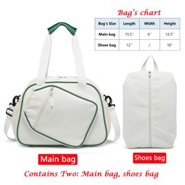 RAINBOW SMILE Crossbody Pickleball Bag With Shoes Compartment 2PS for Women and Men, Waterproof Pickle Ball Tote Shoulder