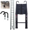 6.2M Telescopic Ladder Come wiht Roof Hook Kit Aluminium Black