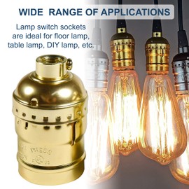 HQRP E26/E27 Bulb Socket Vintage 660W 250V Replacement Lamp Socket Vintage Uno Light Socket DIY Retro Lamp Socket Threaded, Keyless Antique Lamp Socket, Replace Pendant Lamp Sockets and Lamp Parts