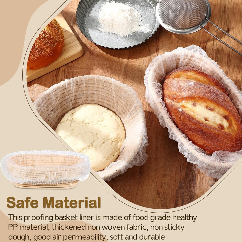 Fanfanwin 200 Pcs Banneton Liner Bread Proofing Basket Covers Non