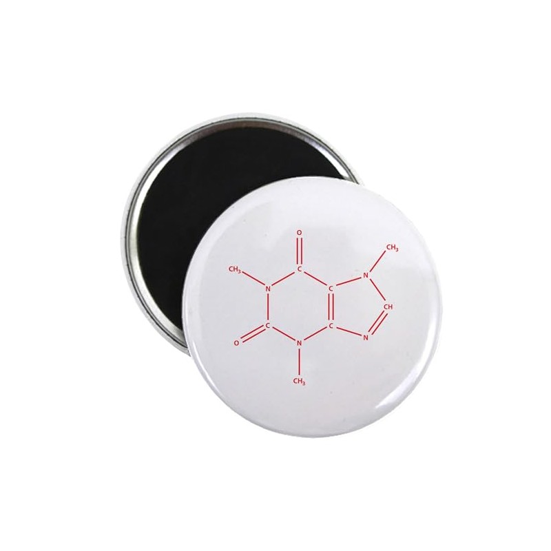 CafePress The Caffeine Molecule Magnet 2.25" Round Magnet, Refrigerator Magnet