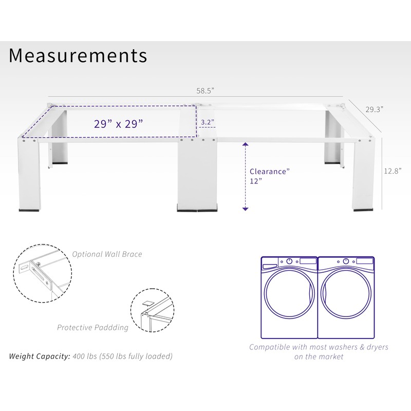 Life Finds Universal Laundry Dual Pedestal for Washer and Dryer