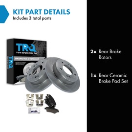 TRQ Rear Brake Pad and Rotor Set Ceramic Compatible with 2017-2020 Hyundai Elantra 2020-2022 Venue 2019-2021 Kia Soul