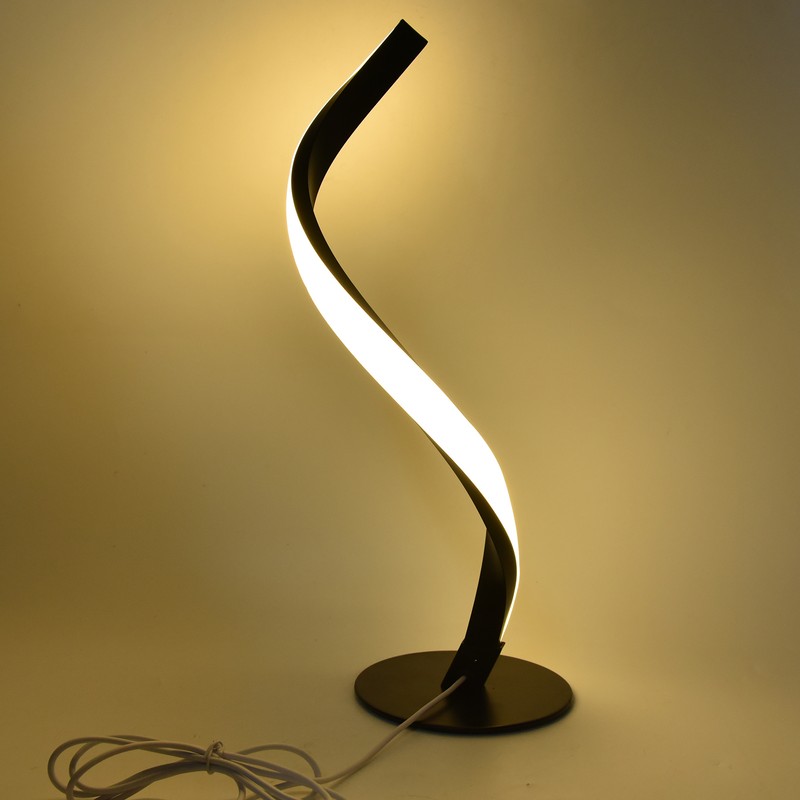 SShaped LED Spiral Table Lamp Reading Light Small Night Light