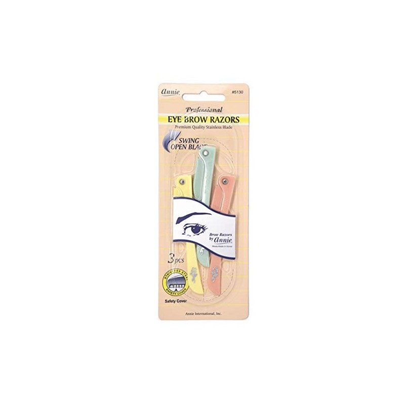 Annie Professional Eye Brow Razors Premium Quality Stainless Blade Swing
