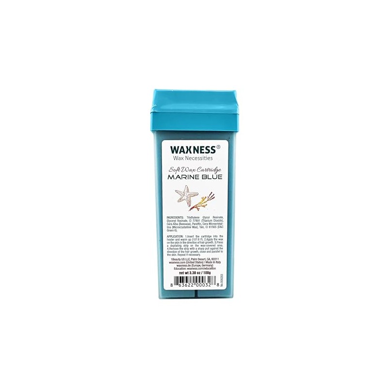 Waxness Wax Necessities Marine Blue Polymer Soft Wax Cartridge 3.38