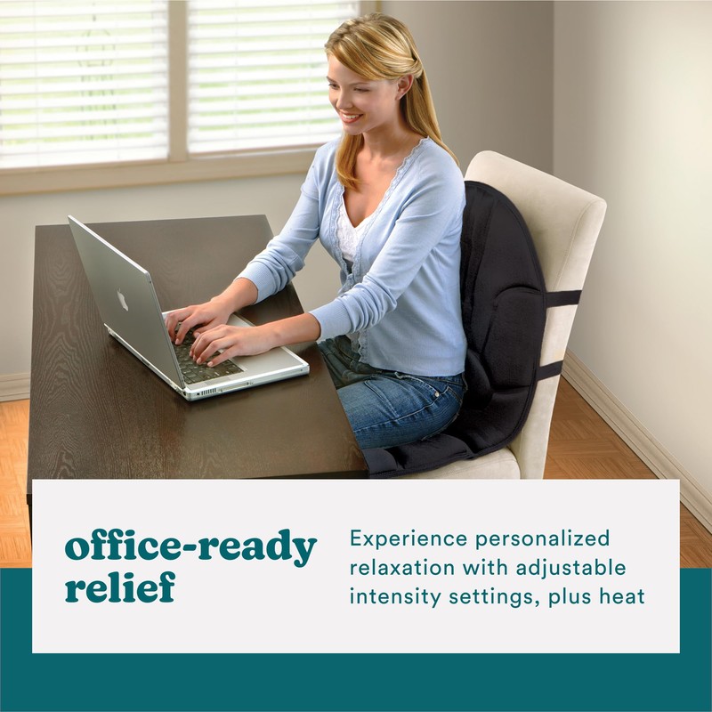 Homedics Portable Heating and Vibrating Back Massage Cushion with Adjustable