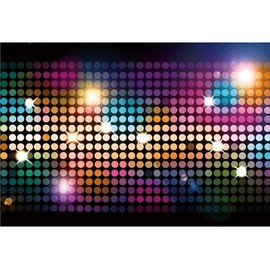 Renaiss 2.5 x 1.8 m Disco Theme Party Background Night Club Colourful Shiny Neon Photography Background Back to 80s Music Dance Party Decoration Banner Vinyl Photo Studio Props