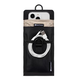 SLNT Lock Out Tag Out Locking Cell Phone Faraday Sleeve w/Silent Pocket - Weatherproof Nylon, Loto Signal Blocking Device Shielding for Phones, Keyfobs, Wallets - Privacy Anti-Hacking (Black, Small)