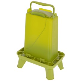 Kerbl Hobbyfarming Automatic Feeder with Feet, Includes Feet, Removable Lid, Weather Resistant, Easy to Clean, Transparent Container, for Poultry, 3.5 L, Green