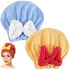 Genérico 2 Gorros de Microfibra para Secar El Cabello,Toalla Absorbente