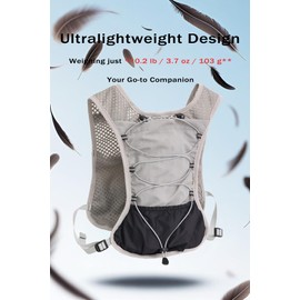 Hydration Running Vest for Women Men, Water Vest Backpack 2L, Lightweight Hydration Pack Water Backpack for Hiking, Trail Marathon Race (Pack with 2L Water Bladder) - Grey