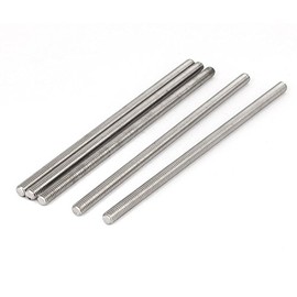 uxcell M6 x 140mm 304 Stainless Steel Fully Male Threaded Rod Bar Studs 5 Pcs