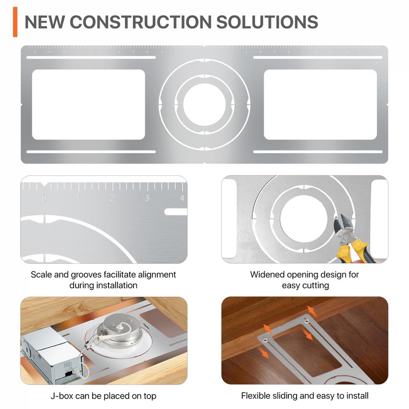 24 Pack New Construction Mounting Plate Round Hole 3" 4"