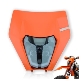 fewfuss Dirt Bike Led Headlight Motorcycle 2017-2019 Enduro Headlight Kit for EXC EXCF SX SXF XC XCF XCW XCFW (Orange-Dual5)
