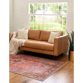 Unique Loom Revival Collection Traditional Medallion Border Red/Black Area Rug (7' 6 x 10' 6)