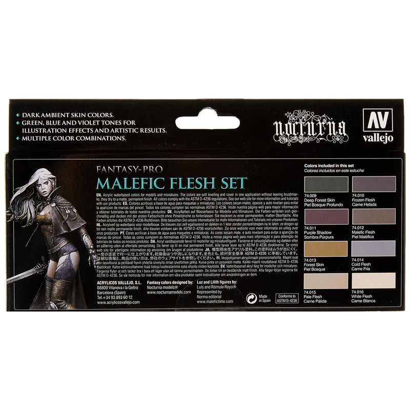 Vallejo VAL74102 AV Fantasy Set-Malefic Flesh, 17 ml (Pack of