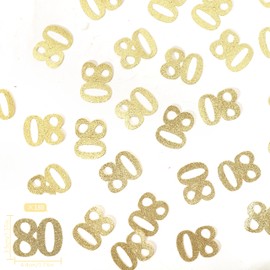 180PCS 80th Birthday Confetti Gold Glitter - 80th party supplies,80th Birthday Party Decorations,80th Birthday confetti,Adult Party Glitter 80th Birthday Party Decorations