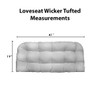 Resort Spa Home Decor Tufted Wicker Loveseat Cushion | 41"