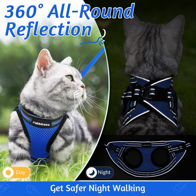 rabbitgoo Cat Harness and Leash Set for Walking Escape Proof,