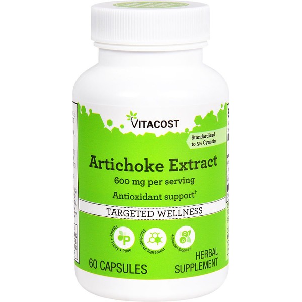 Vitacost Artichoke Extract - Standardized - 600 mg per Serving - 60 Capsules