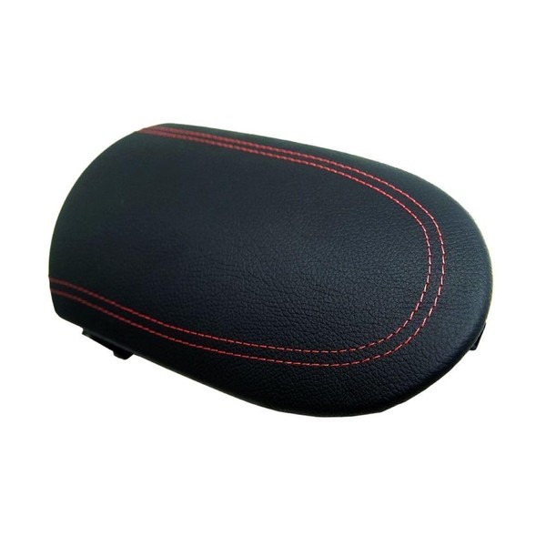 FEILAIT Armrest Leather Synthetic Cover Red Stitch for Nissan for