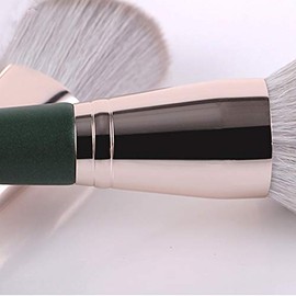 YINAN Studio Makeup Brushes, Set of 14, Super Soft Makeup Brushes, Wooden Handle, Pouch Included, Popular Makeup Tool Set (Green)