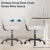 DUMOS Small Armless Home Desk Chair with Low Back Lumbar