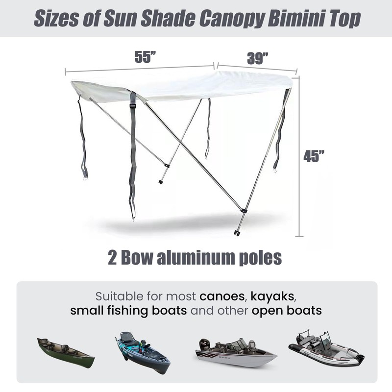 STAR MARINE 2 Bow Canoe & Kayak Bimini Top -