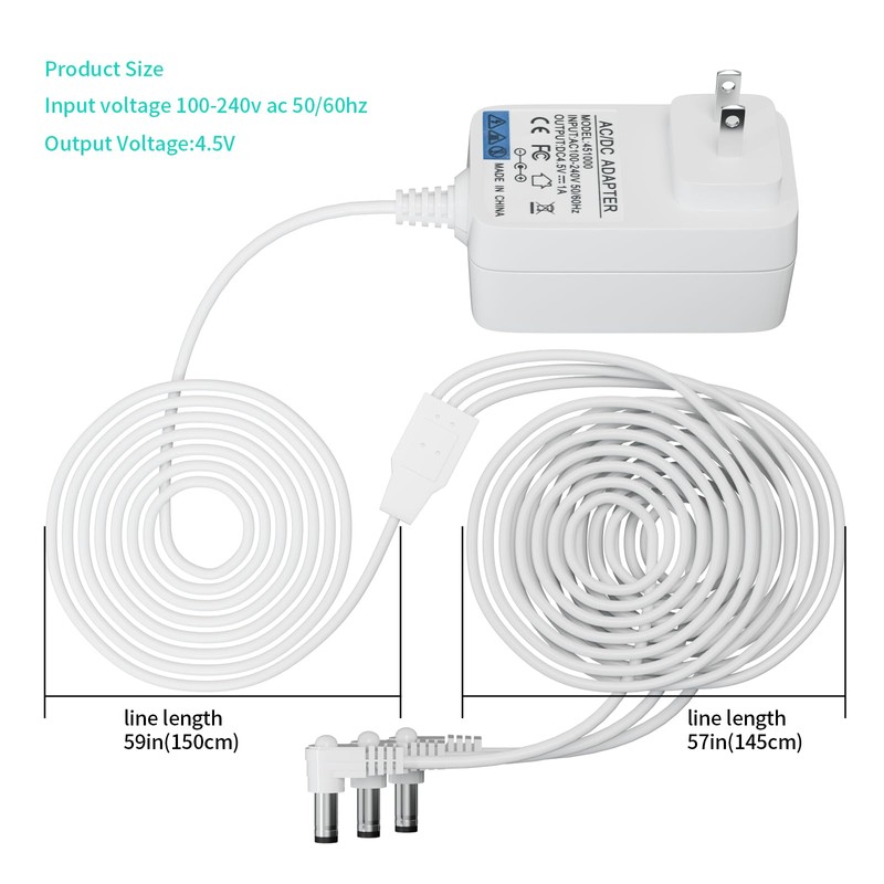 4.5V White Power Adapter Compatible with Lemax Lighting Accessories 74707