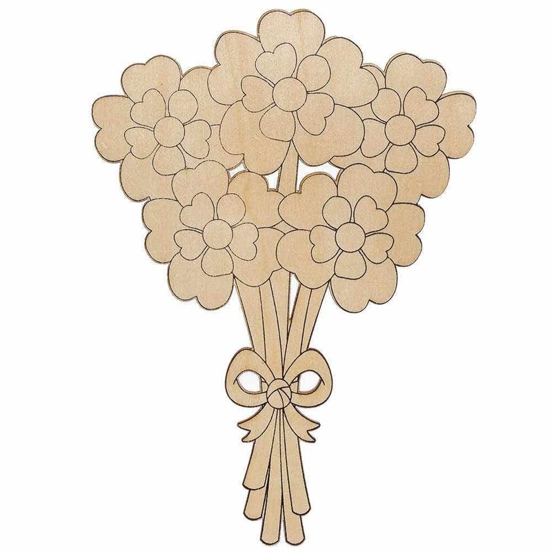 Baker Ross FC735 Flower Wooden Bouquets - Pack of 5,