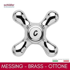 Schläfer 3460310 | Outlet Valve, Chrome-Plated Brass Body, Wall Mounting, Wall Fitting 1/2 Cold Water Tap for Sink, Low Noise Aerator Pivoting U-Spout 180 mm