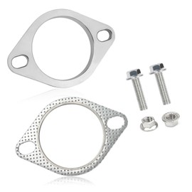 2.5 Inch Exhaust Flange Gasket Kit,Premium Stainless Steel Automotive Replacement Exhaust Flanges,Exhaust Repair Kit with Exhaust Manifold Gasket,Exhaust Bolts,Hexagon Nuts (2.5 Inch)