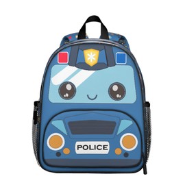 IgnisCrest Police Car Pattern Toddler Backpack for Boys,Cartoon Backpacks School Bookbags,Kindergarten Backpack for Boys