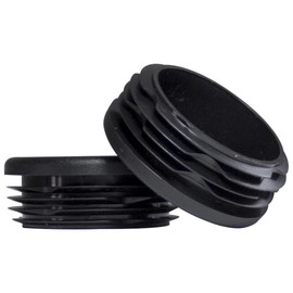 Prescott Plastics 2” (50.48 mm Outside Diamater) Round Plastic Plug Insert, Black End Cap for Metal Tubing, Fences, Glide Protection for Chairs and Furniture (20 Pack)