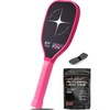 Pickleball Training Paddle, T700 Raw Carbon Fiber Surface, Pink Pickleball