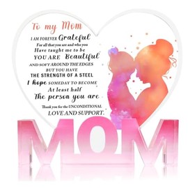 Gifts for Mum from Daughter Son，Heart-Shaped Plaque Desk Decor,Exquisite Mum Birthday Gifts，Christmas gifts