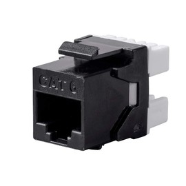 Monoprice Cat6 RJ-45 180-Degree Punch Down Keystone Dual IDC, Black