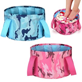 2-piece foot bath, portable foot bath, foldable foot bath, foot care accessories can be used for travel, camping and business trips.