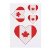 4 x 'Canada Flag Love Heart' Temporary Tattoos - Water