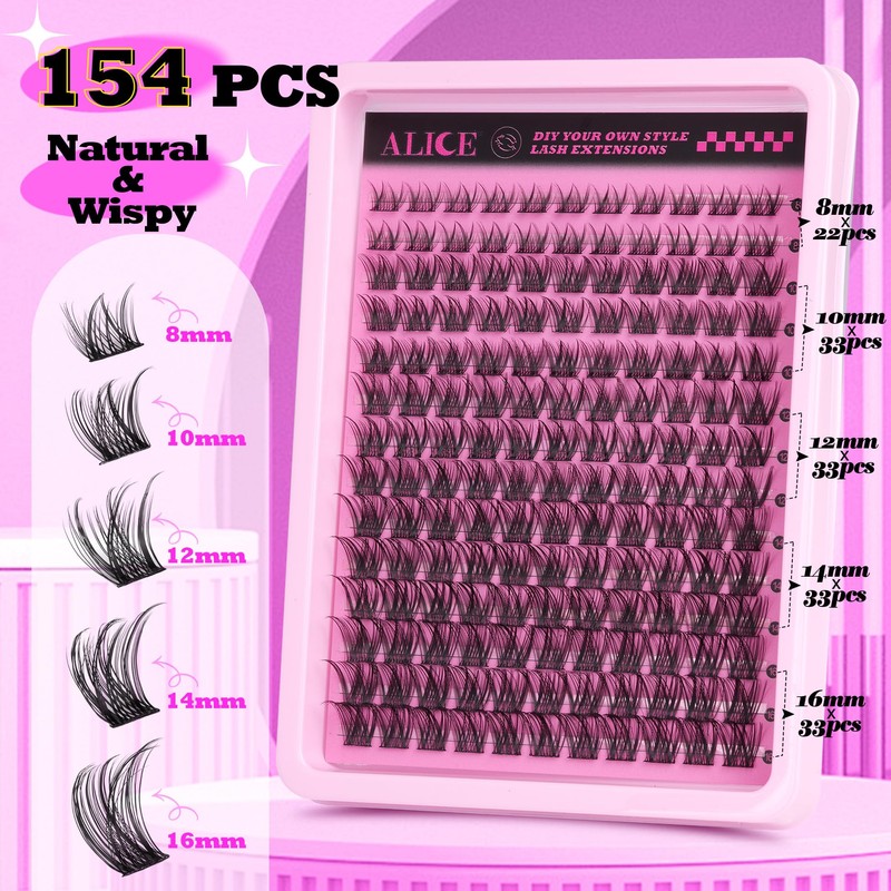 ALICE Natural Cluster Eyelash Extensions Lash Clusters DIY Lash Extensions