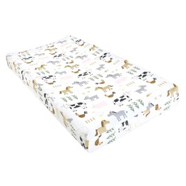 Hudson Baby Unisex Baby Changing Pad Cover, Cute Farm, One Size