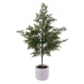 Vickerman 37" Artificial Green Cypress Sapling Potted.