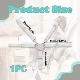 Adjustable Stroller Seat Restraint Belt - Tear-ResistantnEasy Install for Baby Strollers Prams Buggy Toddler,Highchair Strap, Universal 5-Point Safety Harness